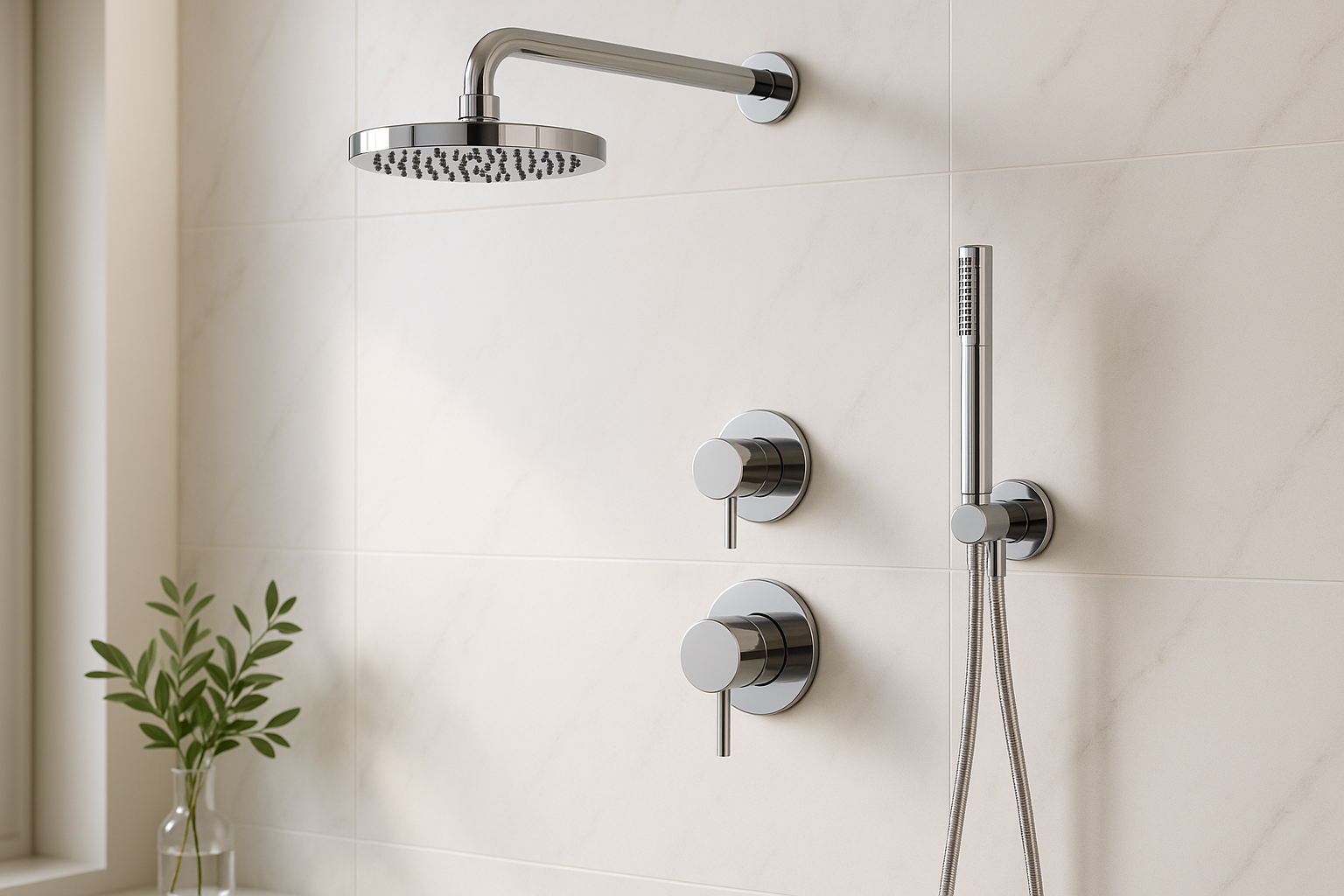 Waterevolution Flow Unterputz-Duschset Chrom mit Thermostat Regendusche und Handbrause 1208957343
