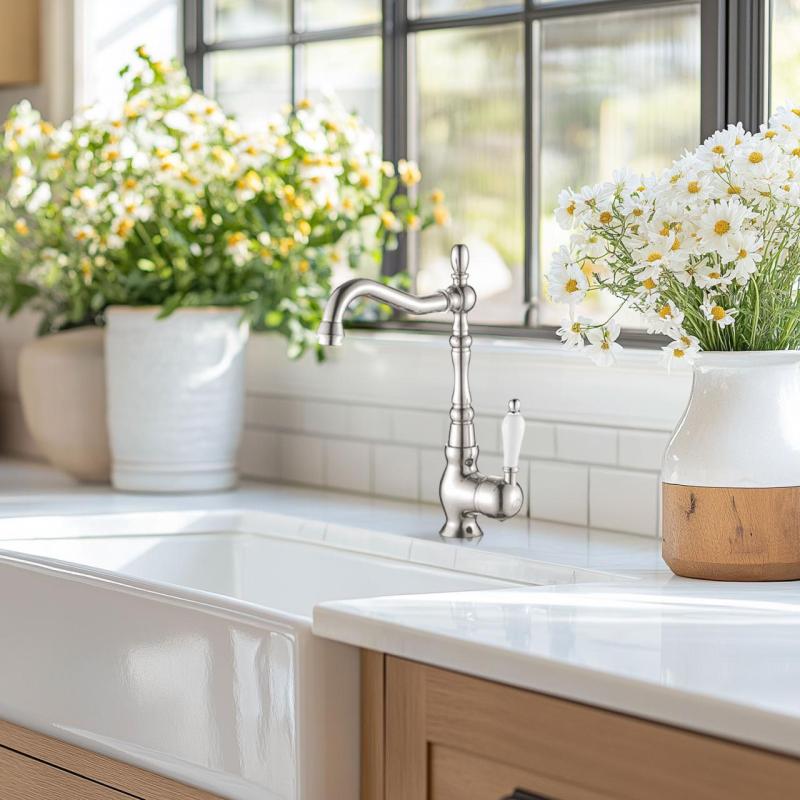 AquaTrimo Vivaldi Klassische Küchenarmatur Chrom mit schwenkbarem Auslauf 21VV7371CM