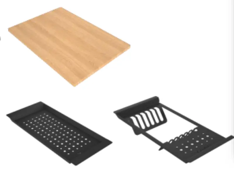 GraniteMy Limited große 1,5 Granit-Spüle in Schwarz 76x48 cm, inkl. Zubehör, Oberflächen-Einbau und Unterbau 1208957389