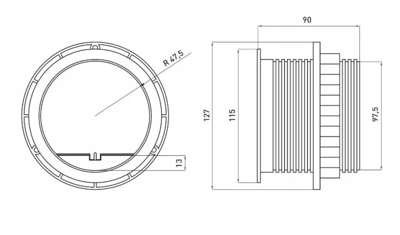 Indux Cover Einbau-Küchensteckdose in Arbeitsplatte Silber mit Erdung Typ F, mit 2 USB-Steckdosen 1208957397