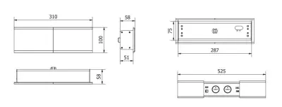 Indux Slide max Einbau-Küchensteckdose in Arbeitsplatte mit USB-A, HDMI, RJ45 und USB-C, Farbe: mattschwarz 1208957430