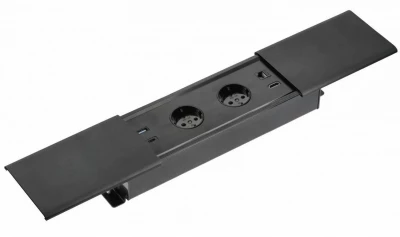 Indux Slide max Einbau-Küchensteckdose in Arbeitsplatte mit USB-A, HDMI, RJ45 und USB-C, Farbe: mattschwarz 1208957430
