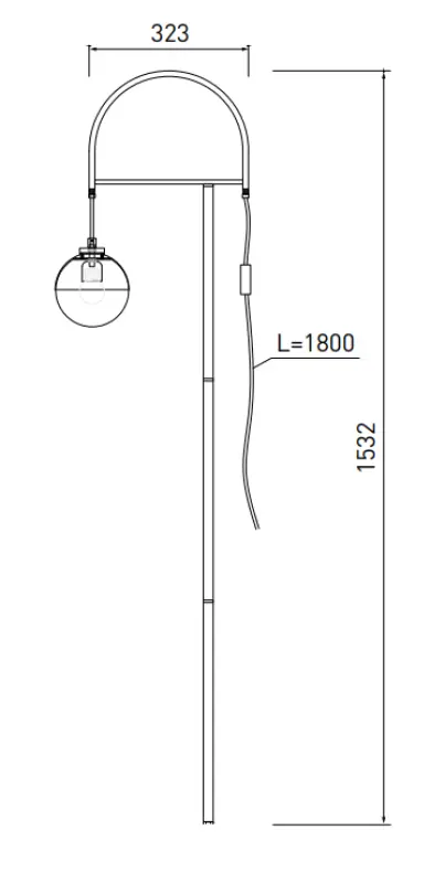 Decor Abies Stehlampe aus Messing, Gold mit schwarzem Marmorsockel 7573