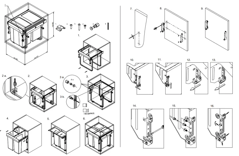 Garbi Carrier C-45-2-H Einbau-Abfallsystem mit eigenen Schienen und 2 Abfallbehältern 2 x 20 Liter 1208957466