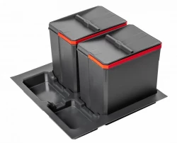 Garbi Basket B-60-2 Abfallsortiersystem für Schublade 60cm inkl. Halter und 2 Abfalleimern 1208957474