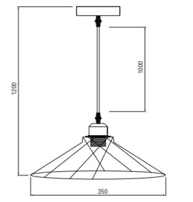 Dekor Tilia moderne dekorative Draht-Pendelleuchte schwarz 7849