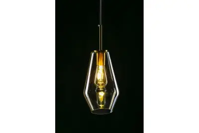 Decor Lime 397 mm hoch, moderne bernsteinfarbene Pendelleuchte 7900