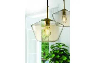 Decor Lime 339 mm hoch moderne bernsteinfarbene Pendelleuchte 7924