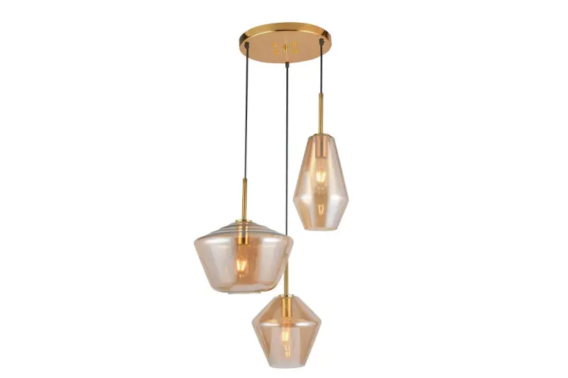 Decor Lime 1467 mm hoch moderne goldene Pendelleuchte mit 3 Lichtquellen 7983