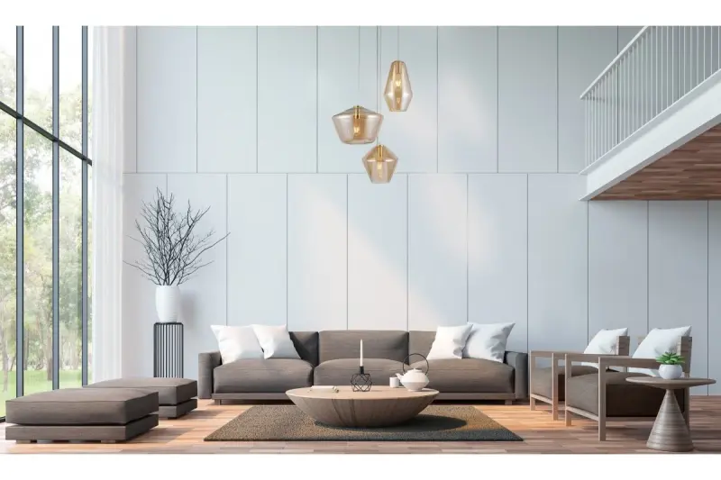 Decor Lime 1467 mm hoch moderne goldene Pendelleuchte mit 3 Lichtquellen 7983