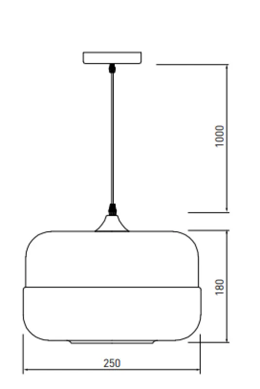 Decor Lender moderne Hängeleuchte aus Metall und Glas Breite 250 mm 8433