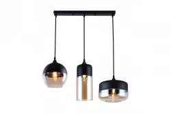 Decor Lender moderne Hängeleuchte aus Metall und Glas mit 3 Lichtquellen 9270