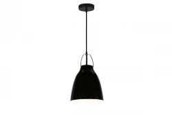 Decor Orient konische Metall-Pendelleuchte schwarz mit kontrastierendem weißen Innenraum 4475