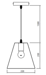Decor Oxalis Pendelleuchte mit schwarzem Metallrahmen in geometrischer Form Durchmesser 22 cm 3161