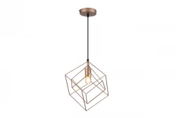 Decor Rosa geometrische Pendelleuchte bestehend aus 2 Messingwürfeln Gold 3376