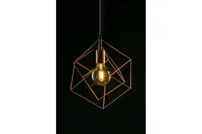 Decor Rosa geometrische Pendelleuchte bestehend aus 2 Messingwürfeln Gold 3376