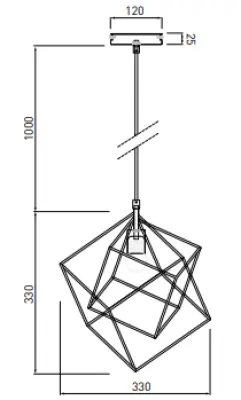 Decor Rosa geometrische Pendelleuchte bestehend aus 2 Messingwürfeln Gold 3376
