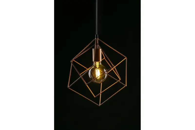 Decor Rosa geometrische Pendelleuchte bestehend aus 2 Messingwürfeln Gold 3376