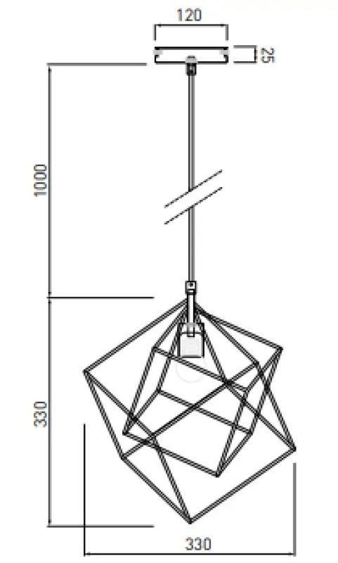 Decor Rosa geometrische Pendelleuchte bestehend aus 2 schwarzen Würfeln 3437