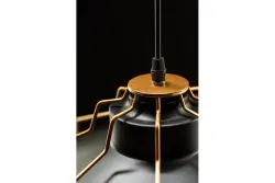 Decor Goa schwarze Pendelleuchte mit dekorativem Goldrahmen 3512