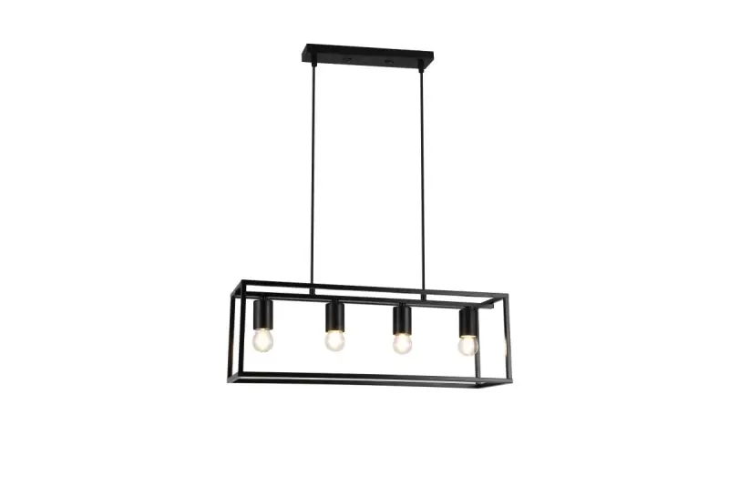 Decor Diu schwarze geometrische Hängeleuchte mit 4 Lichtquellen, Breite 60 cm 3635