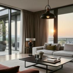 Decor Mees schwarze Metall-Pendelleuchte mit Schirmaufsatz in der Form einer Öllampe 2363