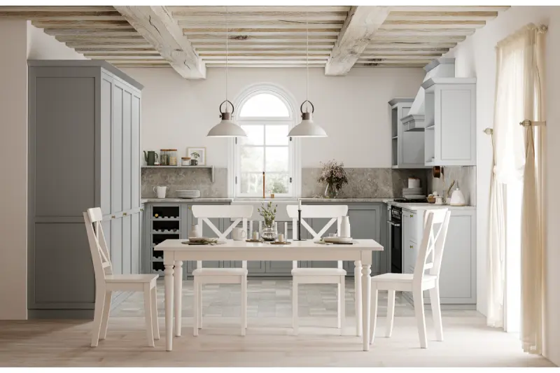 Decor Mees weiße Metall-Pendelleuchte mit Schirmaufsatz in der Form einer  Öllampe 2332