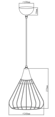Dekor Tess konische Draht-Pendelleuchte Metal, Schwarz-Gold 2394