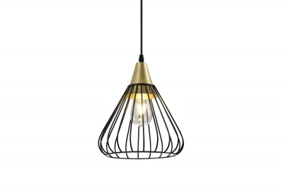 Dekor Tess konische Draht-Pendelleuchte Metal, Schwarz-Gold 2394