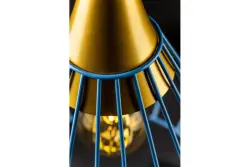 Dekor Tess konische Draht-Pendelleuchte, Metall, Blau 2578