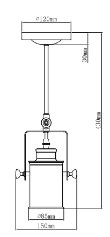 Decor Demir schwarze Hängeleuchte mit 1 Leuchtquelle 3963