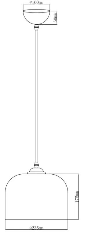 Dekor Lati zylindrische bernsteinfarbene Pendelleuchte Glas, Durchmesser 23,5 cm 7146