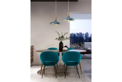 Dekor Skandi moderne Hängeleuchte Blau, 35 cm Durchmesser 7429