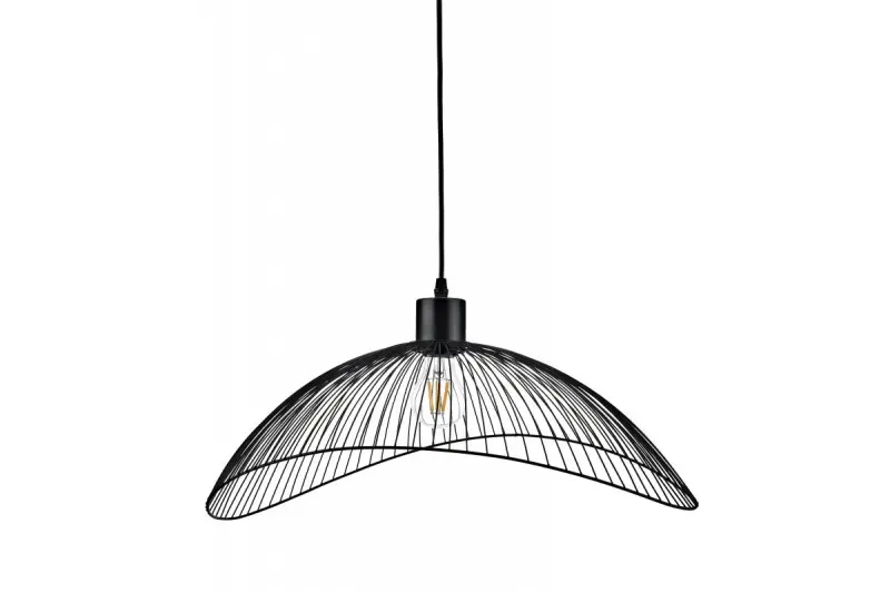 Dekor Reto Vintage Draht-Pendelleuchte Schwarz, 40 cm Durchmesser 4137