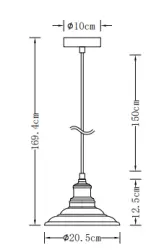 Decor Loret zeitlose weiße Pendelleuchte 20,5 cm Durchmesser 9691