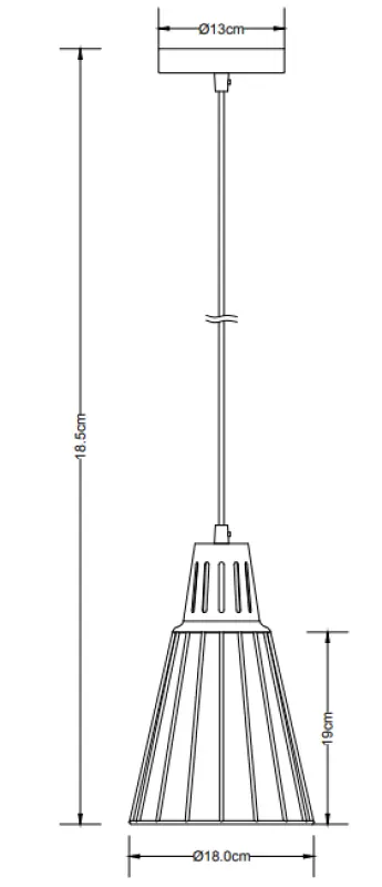 Dekor Kaliope modische Draht-Pendelleuchte Schwarz,18 cm Durchmesser 8068