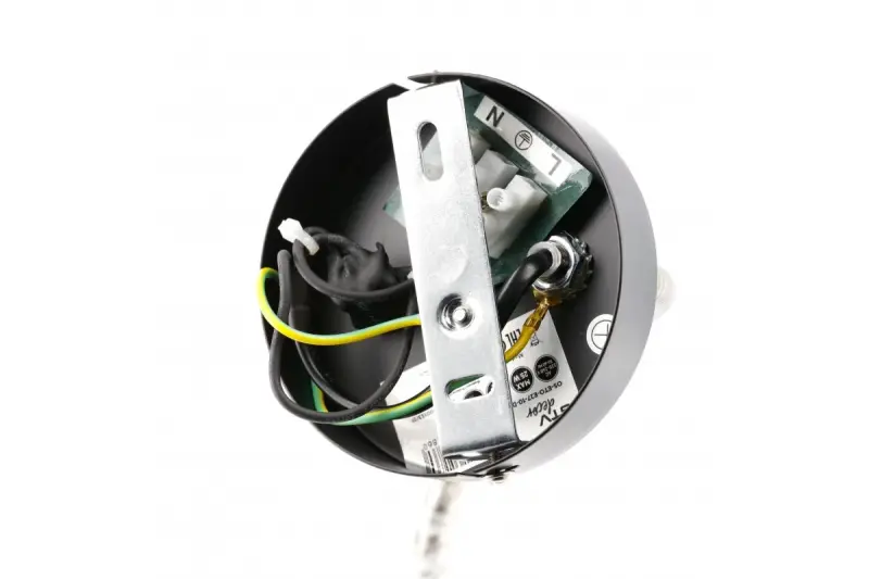 Dekor Etore schwarze Wandleuchte mit Metallarm, 11 cm Durchmesser 1860