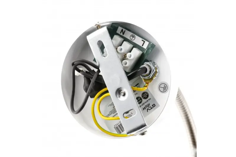 Decor Etore weiße Wandleuchte mit Metallarm, 11 cm Durchmesser 1952