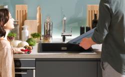 Franke Maris MRG 120-35-35 Fragranite Schwarze Edition matt schwarzes Doppelwaschbecken Unterbau