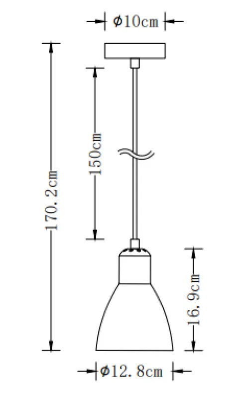 Decor Etore schwarze Pendelleuchte mit schwarzem Kabel  2072
