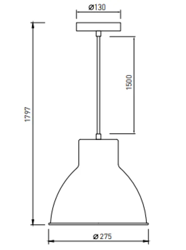 Decor Dante schwarz matt Pendelleuchte mit weißem Innenraum, Durchmesser 27,5 cm 2119