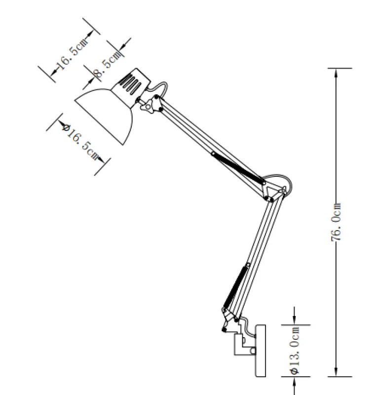 Decor Artemia graue Wandleuchte mit Metallarm und weißem Innenraum, Durchmesser 16,5 cm 2157