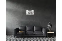 Decor Marisa weiße Pendelleuchte mit dekorativen Lücken, max. 3 Lichtquellen, Durchmesser 40 cm 2782