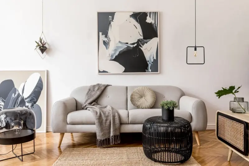 Dekor Lija schwarze Einpunkt-Pendelleuchte quadratisch 2614