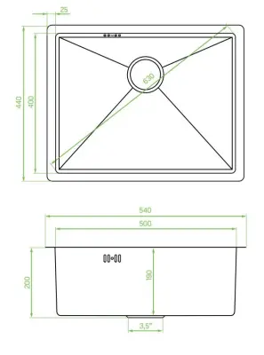 Aquadesign Sinks goldene Edelstahlspüle goldfarben PVD Gold 50x40 Unterbau Flachbau und Aufsatz 1208957698