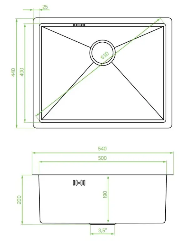 Aquadesign Edelstahl-Spüle Kupfer PVD 50x40, Unterbau, flächenbündig und Oberflächen-Einbau 1208957700