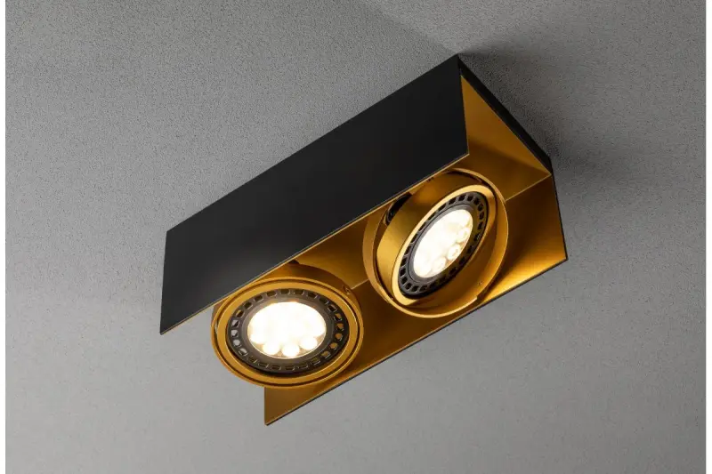 Decor Verso Deckenleuchte mit beweglichem Kopf, Schwarz-Gold, zwei Lichtquellen 4212