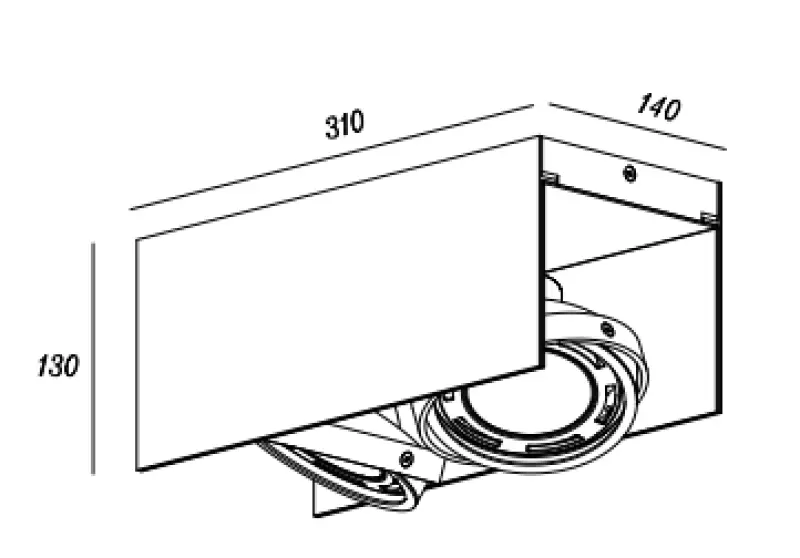 Decor Verso Deckenleuchte mit beweglichem Kopf, Schwarz-Weiß, 2 Lichtquellen 4250