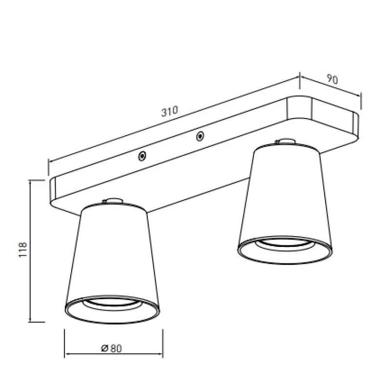 Dekor Elli moderne weiße Deckenleuchte mit 2 Lichtquellen 4489