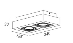 Decor Loid funktionelle schwarze rechteckige Deckenleuchte mit 2 Lichtquellen 4700
